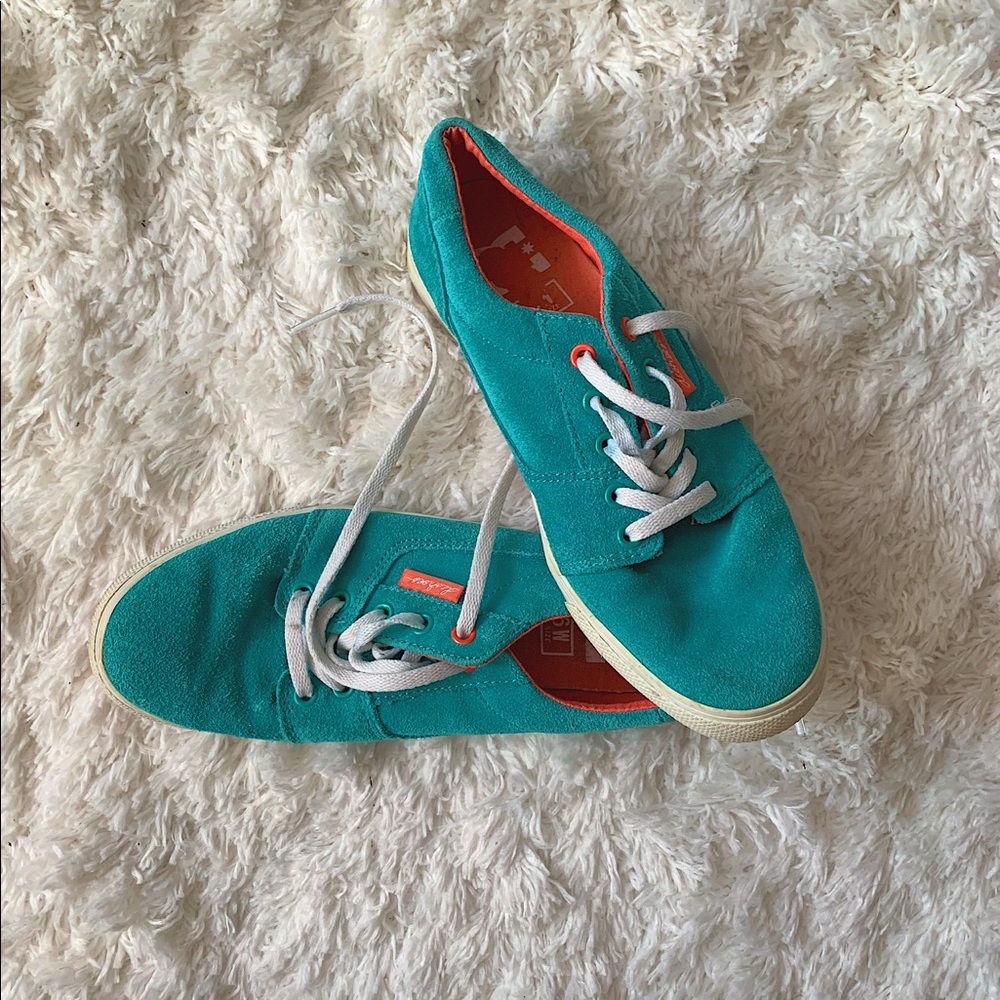 Teal Suede DC Skate Shoes